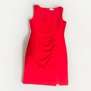 Calvin Klein Melodie Dress Women's Size 12 Sheath Starburst Red Holiday Event